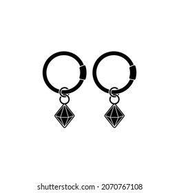 earring icon, earring vector symbol illustrations