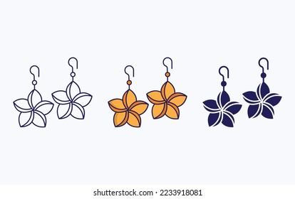Earring line and glyph icon, vector illustration