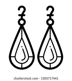Earring line icon design 