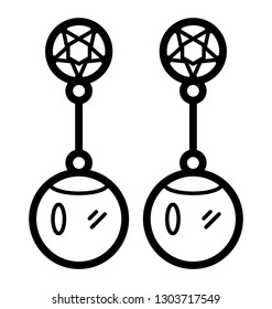 Earring line icon design 