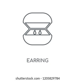 Earring linear icon. Earring concept stroke symbol design. Thin graphic elements vector illustration, outline pattern on a white background, eps 10.