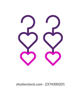 Earring love icon duocolor pink purple colour mother day illustration vector element and symbol perfect.