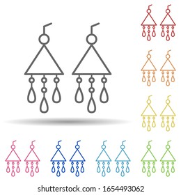 Earring in multi color style icon. Simple thin line, outline vector of woman accessories icons for ui and ux, website or mobile application