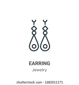 Earring outline vector icon. Thin line black earring icon, flat vector simple element illustration from editable jewelry concept isolated stroke on white background