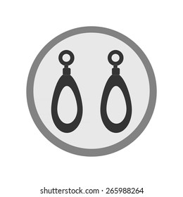 Earring pair silhouette vector flat icon isolated