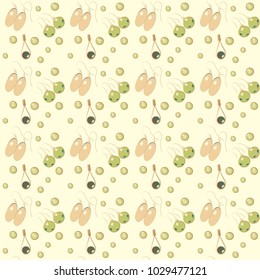 Earring pattern seamless in simple style vector illustration. Pair of earrings with pearls pattern seamless background in flat style repeat vector illustration. Jewelry items seamless light background