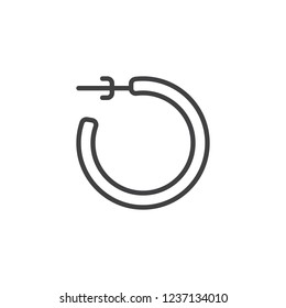 Earring piercing outline icon. linear style sign for mobile concept and web design. Piercing jewelry simple line vector icon. Symbol, logo illustration. Pixel perfect vector graphics