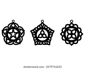 Earring set ornament laser cut