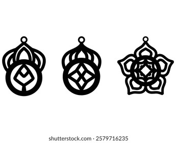 Earring set ornament laser cut