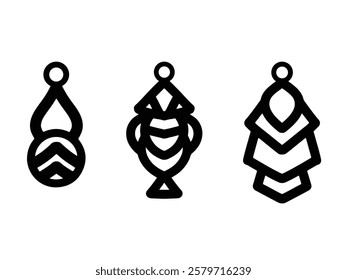 Earring set ornament laser cut