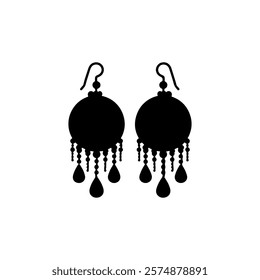 Earring silhouette icon vector design.