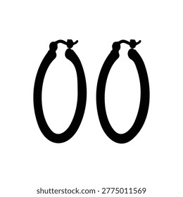 Earring silhouette vector flat design on white background.
