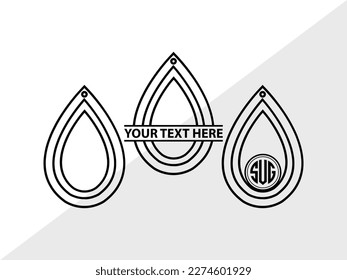 Earring SVG Monogram Vector Illustration Silhouette svg