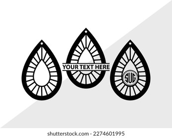 Earring SVG Monogram Vector Illustration Silhouette svg