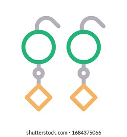 earring vector color line icon 