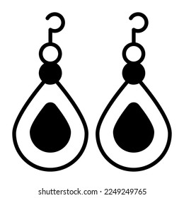 Earring vector design in modern and trendy style