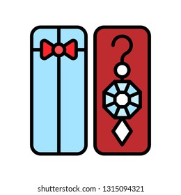 Earring vector icon, filled design editable outline