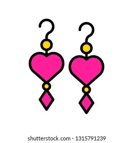 Earring vector icon, filled design editable outline