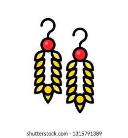 Earring vector icon, filled design editable outline