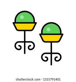 Earring vector icon, filled design editable outline
