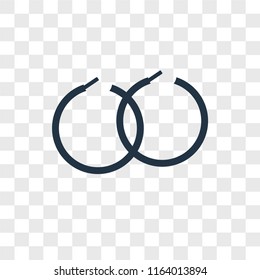 Earring vector icon isolated on transparent background, Earring logo concept