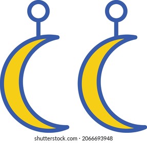 Earring Vector Icon That Can Easily Modified Or Edit

