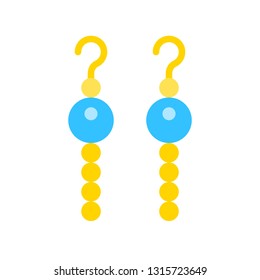 Earring vector illustration, Isolated filled design icon