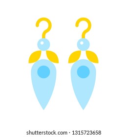 Earring vector illustration, Isolated filled design icon