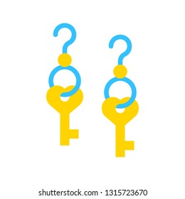Earring vector illustration, Isolated filled design icon