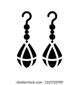 Earring vector illustration, Isolated filled design icon