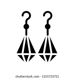 Earring vector illustration, Isolated filled design icon