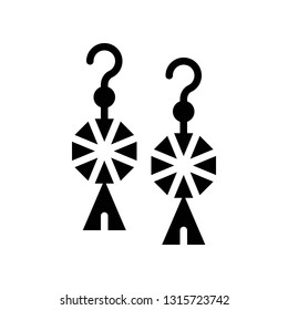 Earring vector illustration, Isolated filled design icon