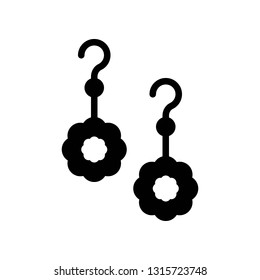 Earring vector illustration, Isolated filled design icon