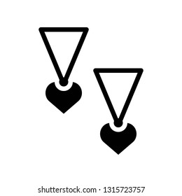 Earring vector illustration, Isolated filled design icon
