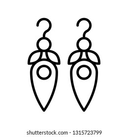 Earring vector illustration, Isolated filled design icon