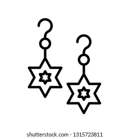 Earring vector illustration, Isolated filled design icon