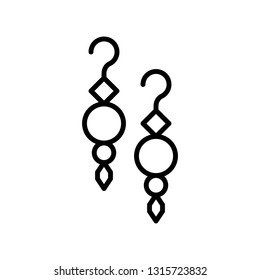 Earring vector illustration, Isolated filled design icon