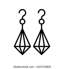 Earring vector illustration, Isolated filled design icon