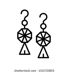 Earring vector illustration, Isolated filled design icon