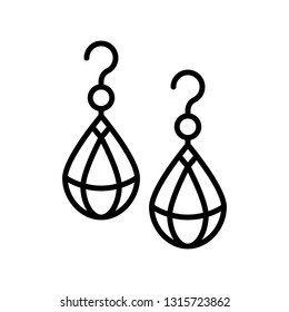 Earring vector illustration, Isolated filled design icon