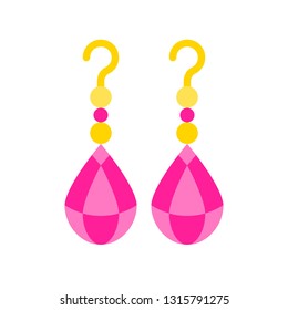 Earring vector illustration, Isolated filled design icon