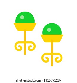 Earring vector illustration, Isolated filled design icon