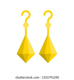 Earring vector illustration, Isolated filled design icon