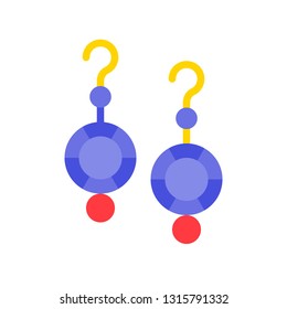 Earring vector illustration, Isolated filled design icon