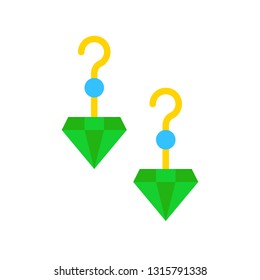 Earring vector illustration, Isolated filled design icon