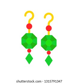 Earring vector illustration, Isolated filled design icon