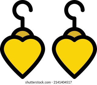 earring vector illustration isolated on a transparent background. glyph vector icons for concept or web graphics.