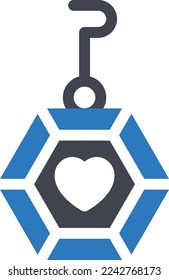 ilustración del vector pendiente sobre un fondo transparente. Símbolos de calidad superior. Iconos vectoriales de glifos para diseño de conceptos y gráficos. 

