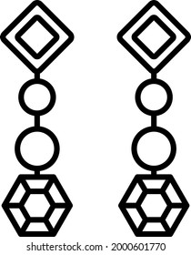 Earring Vector Line Icon Design
