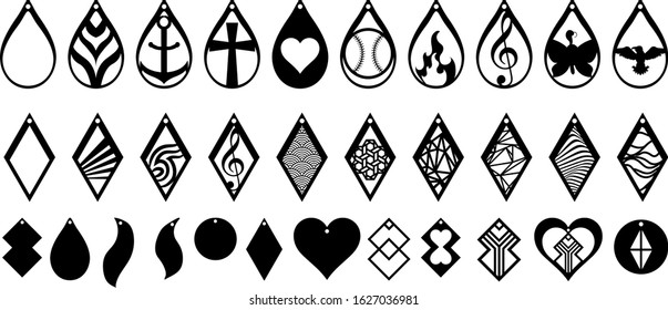 Earring vector set collection graphic clipart design svg